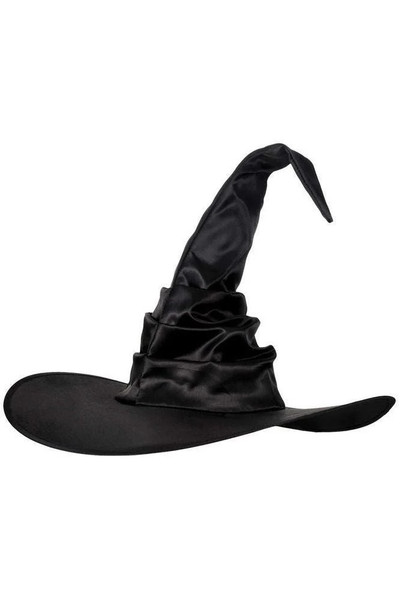 Black Satin Ruched Witch Hat Black Satin Ruched Witch Hat
