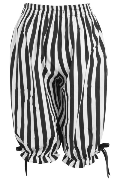 Daisy Corsets White and Black Striped Long Bloomers