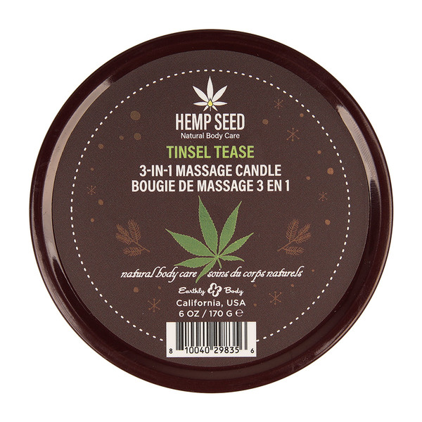 Holiday 2025 Tinsel Tease Hemp Seed Massage Candle