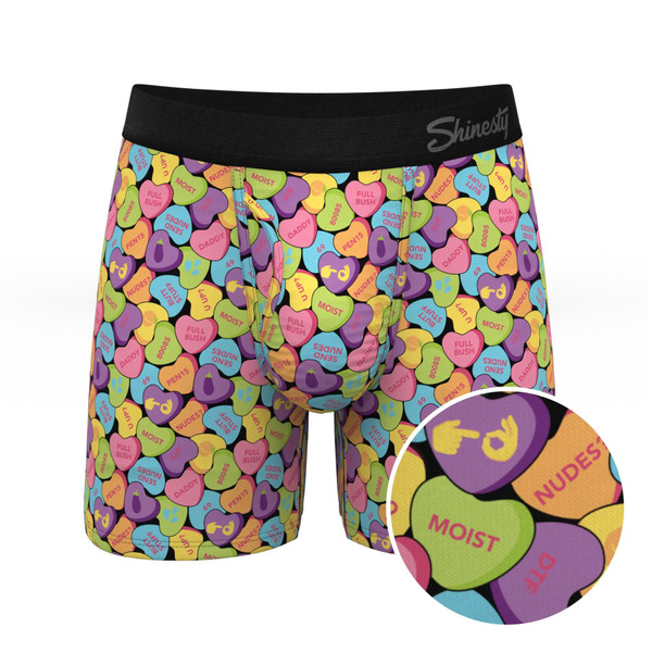 Shinesty Candy Crush Candy Hearts Ball Hammock Pouch Underwear with Fly