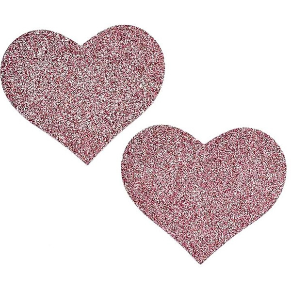 Pink Glitter Heart Shape Pasties