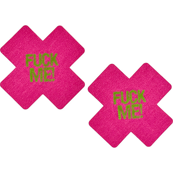 Pink X Shape Fuck Me Glow In The Dark Pasties