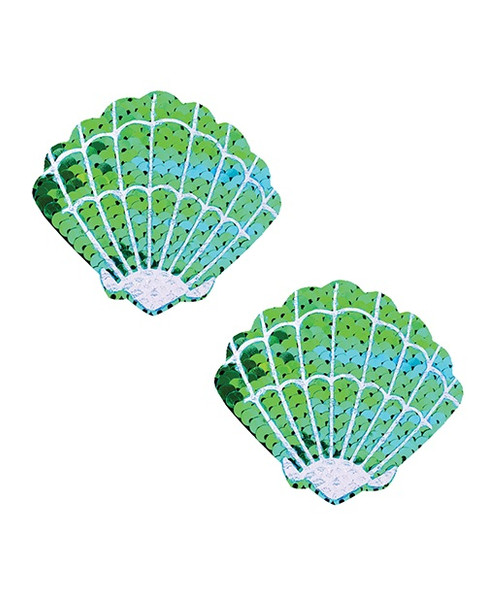 Green/Blue Sequins Sea Shells Under the Sea Nipztix Pasties