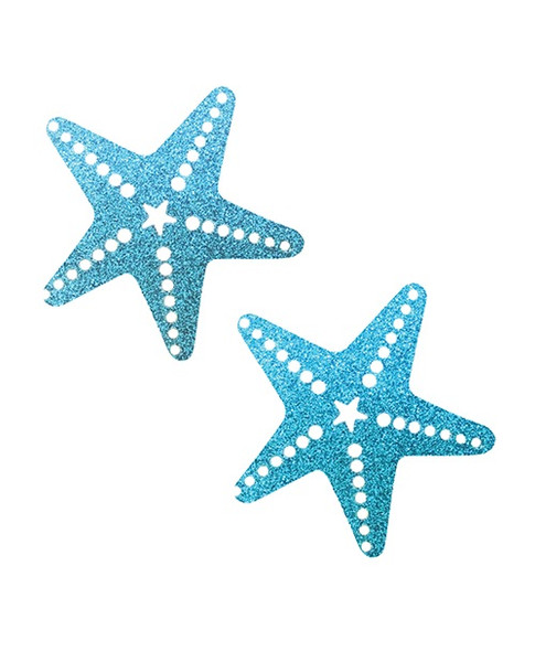 Blue Glitter Starfish Nipztix Pasties