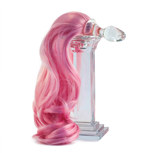 Faux Pony Tail Crystal Minx Detachable Glass Butt Plug