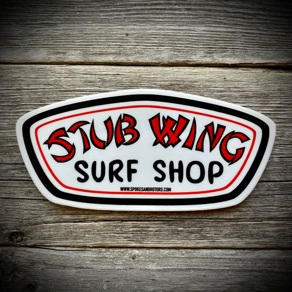 Stub Wing Surf Shop Sticker