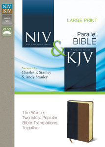 NIV and KJV Side-by-Side Bible, Large Print, Italian Duo-Tone, Navy/Tan NIV and KJV Side-by-Side Bible, Large Print, Italian Duo-Tone, Navy/Tan