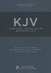 KJV, Reference Bible, Center-Column Giant Print, Premium Goatskin Leather, Black, Premier Collection, Comfort Print: Holy Bible, King James Version KJV, Reference Bible, Center-Column Giant Print, Premium Goatskin Leather, Black, Premier Collection, Comfort Print: Holy Bible, King James Version