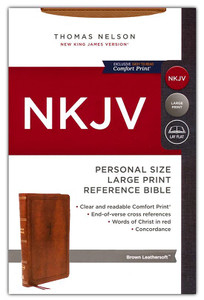 NKJV Personal-Size Large-Print Reference Bible, Brown leather-look NKJV Personal-Size Large-Print Reference Bible, Brown leather-look