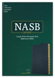 NASB Large-Print Personal-Size Reference Bible--genuine leather, black (indexed)