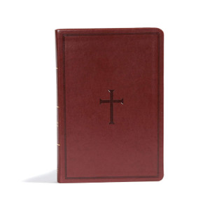 CSB Giant Print Reference Bible, Brown Leathertouch, Thumb Index