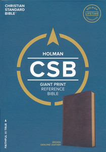 CSB Giant Print Reference Bible, Brown Genuine Leather