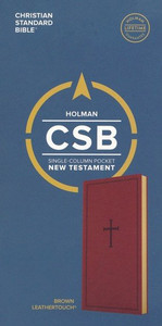 CSB Single-Column Pocket New Testament--soft leather-look, brown CSB Single-Column Pocket New Testament--soft leather-look, brown