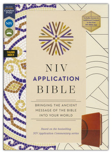 NIV Application Bible (Comfort Print)-Brown Leathersoft, Thumb Indexed