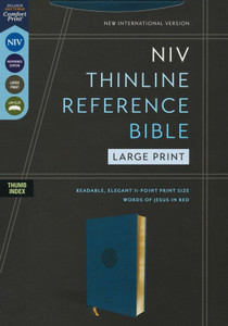 NIV, Thinline Reference Bible, Large Print, Leathersoft, Teal, Red Letter, Thumb Indexed, Comfort Print