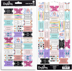 DaySpring Global Folk Bible Tabs , 66 Cardstock Bible Tab Stickers For The Old And New Testament