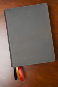 CSB Single-Column Wide-Margin Bible, Holman Handcrafted Collection, Marbled Slate Premium Calfskin