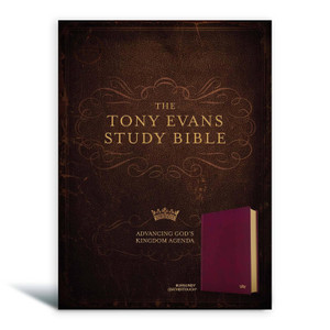 CSB Tony Evans Study Bible - Burgundy LeatherTouch