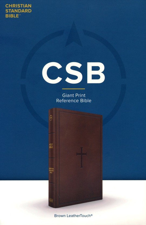 CSB Giant Print Reference Bible, Brown Leathertouch