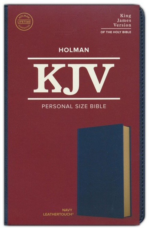 KJV Personal-Size Bible--soft leather-look, navy