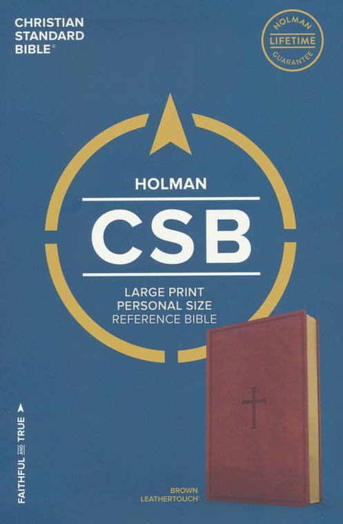  CSB Large Print Personal Size Reference Bible, Brown LeatherTouch