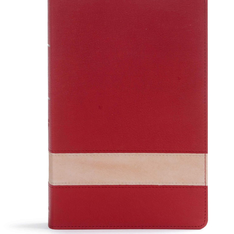 CSB Large Print Personal Size Reference Bible-Crimson/Tan LeatherTouch