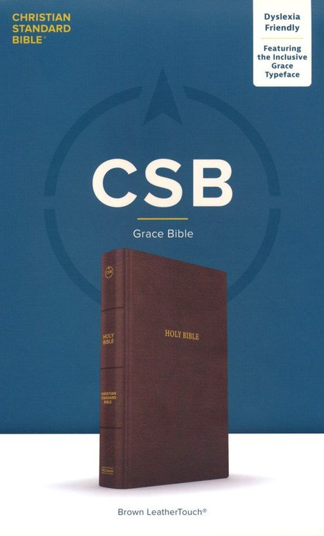 CSB Grace Bible, Brown LeatherTouch (Dyslexia Friendly)