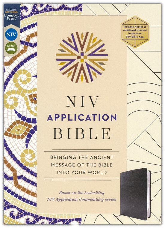 NIV Application Bible (Comfort Print)-Black European Bonded Leather