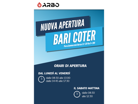 NUOVA APERTURA ARBO BARI COTER