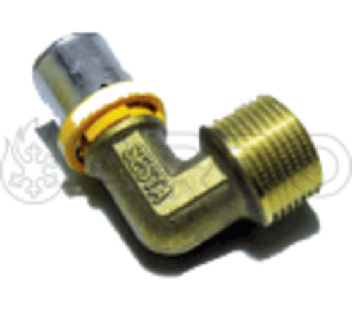 RACCORDO A GOMITO CON MASCHIO MULTISTRATO PEX-ALP PER GAS 1/2X20 - GPEXGOMM1/2X20