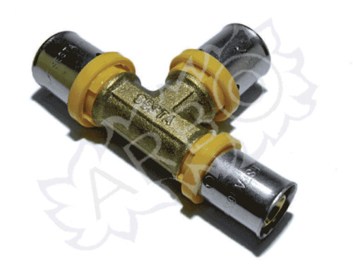 RACCORDO A TEE MULTISTRATO PEX-ALP PER GAS 16X16X16 - GPEXT16