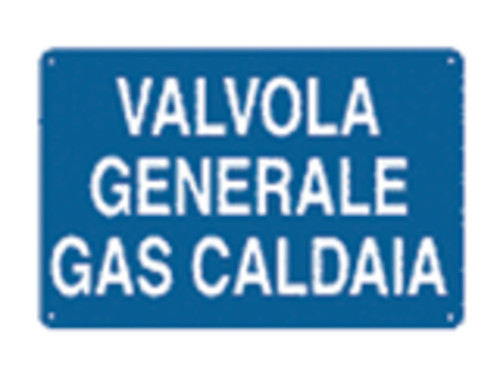CARTELLO INFERIORE VALVOLA GENERALE GAS CALDAIA - 3163