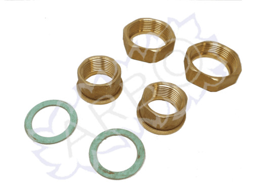 COPPIA RACCORDI OTTONE CON ATTACCO DA 1`X1`1/2 CON GUARNIZIONE - BOCCKIT1112OT