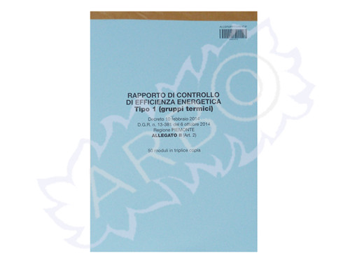 KIT CON 50 RAPPORTIDI CONTROLLO GRUPPI TERMICI PIEMONTE - ALLGRUPPITERMICIP