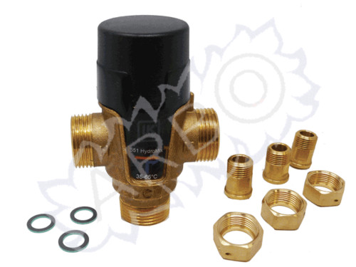 LK 551 MISCELATORE TERMOSTATICO 35-65GR G1`-3/4 3 RACCORDI PIU' 2VALVOLE - LK181454092053