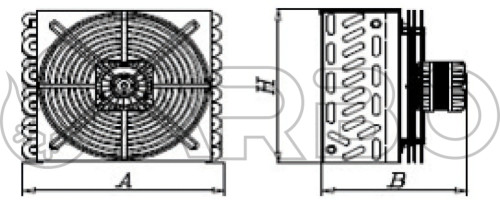 CONDENSATORE 24T 4R FAN 2X450 DT10 = 14800 W CON VENTOLA - 2441250C70RMR CONDENSATORE 24T 4R FAN 2X450 DT10 = 14800 W CON VENTOLA - 2441250C70RMR