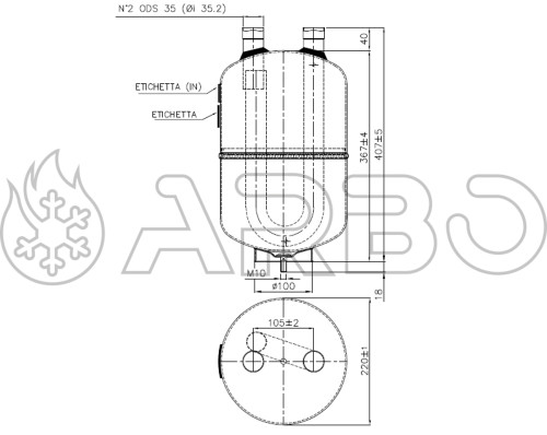 SEPARATORE LIQUIDO 12.0LT D.35MM ODS 34 BAR CE - 09S34ODS35
