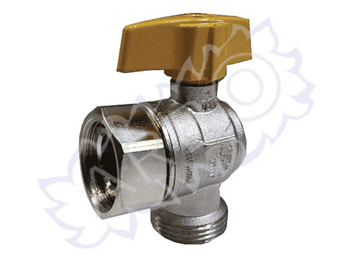 KIT CON 5 RUBINETTI PER GAS ANGOLO 3/4` E BOCCHETTONE GIALLO - 11E850716KIT5