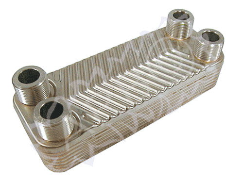 SCAMBIATORE SALDOBRASATO MODELLO BV12 A 28 PIASTRE CON ATTACCO DA 3/4` - BV1228
