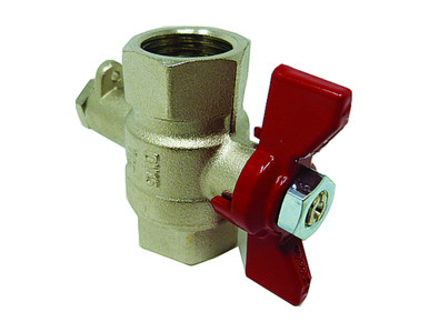 Valvola A Sfera HVAC 1/4" SAE – Diritta, Maniglia A Quarto Di Giro, Per R134A R410A R22 (rossa)