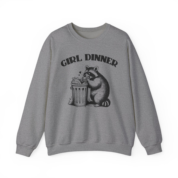 Girl Dinner Racoon Crewneck Sweatshirt
