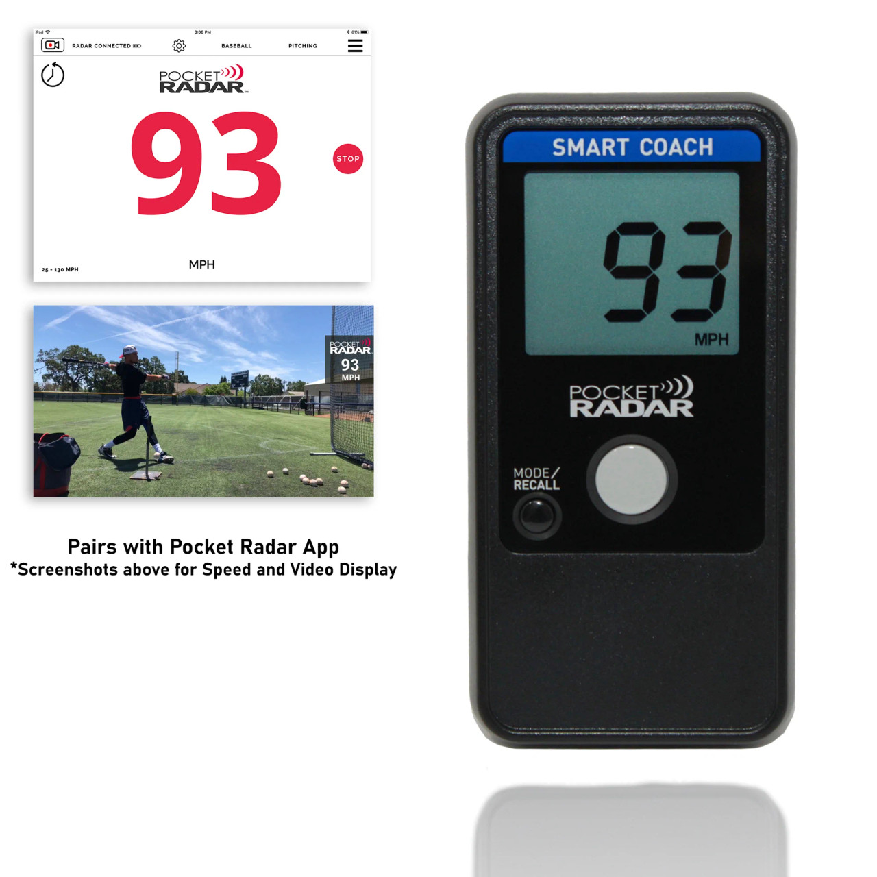 Pocket Radar Smart Coach, App System, Pro-Level Speed Trainer