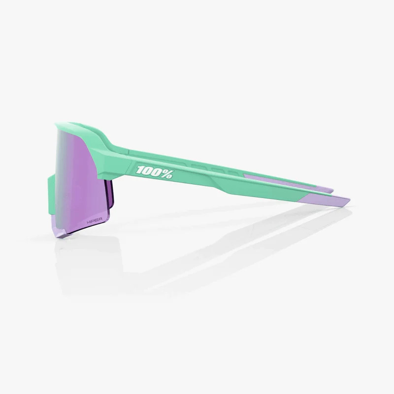 100% S3 Sunglasses Soft Tact Mint - HiPER Lavender Mirror Lens