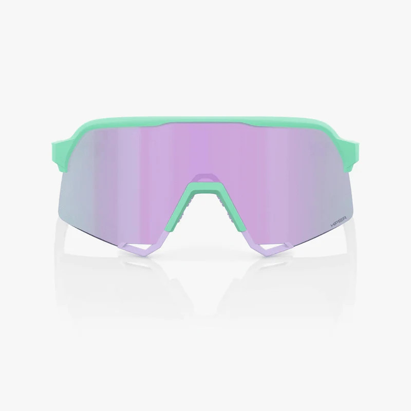 100% S3 Sunglasses Soft Tact Mint - HiPER Lavender Mirror Lens