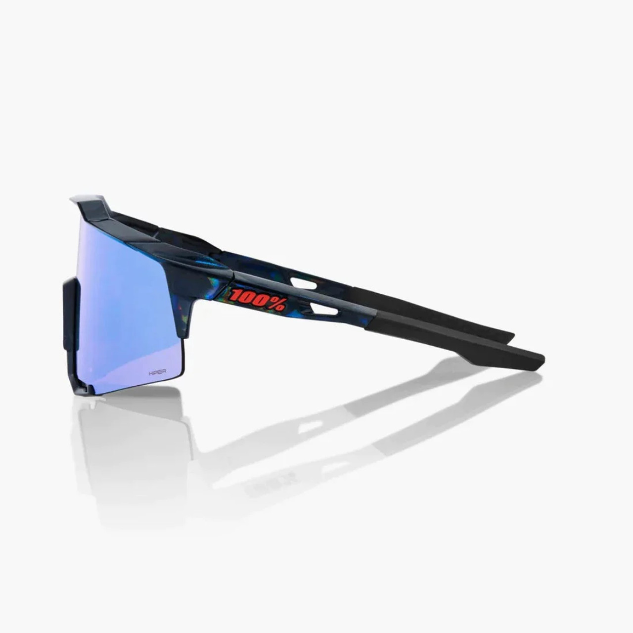 100% SPEEDCRAFT Sunglasses Black Holographic - HiPER Blue