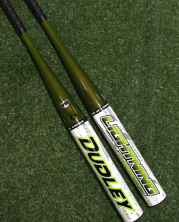 Batte De Softball Adulte Dudley Heavyweight White Lightning – 34 Pouces – Poignée Bleue – Occasion