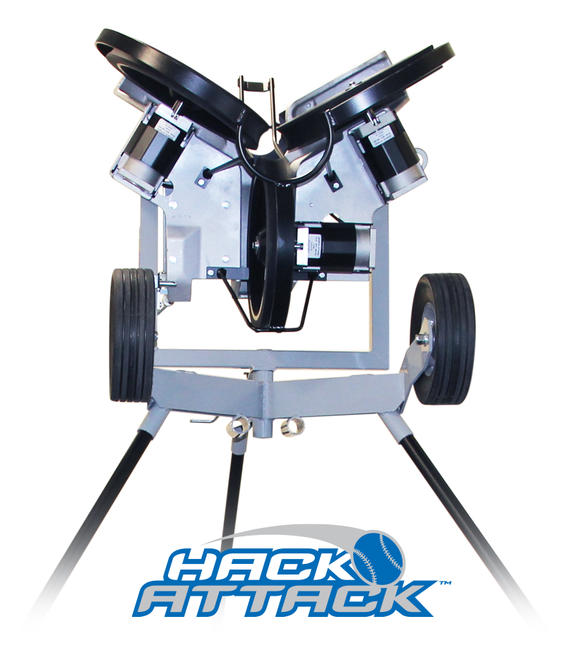 Three Wheel Hack Sports Attack Baseball HACK ATTACK Baseball Pitching Machine, Three ...