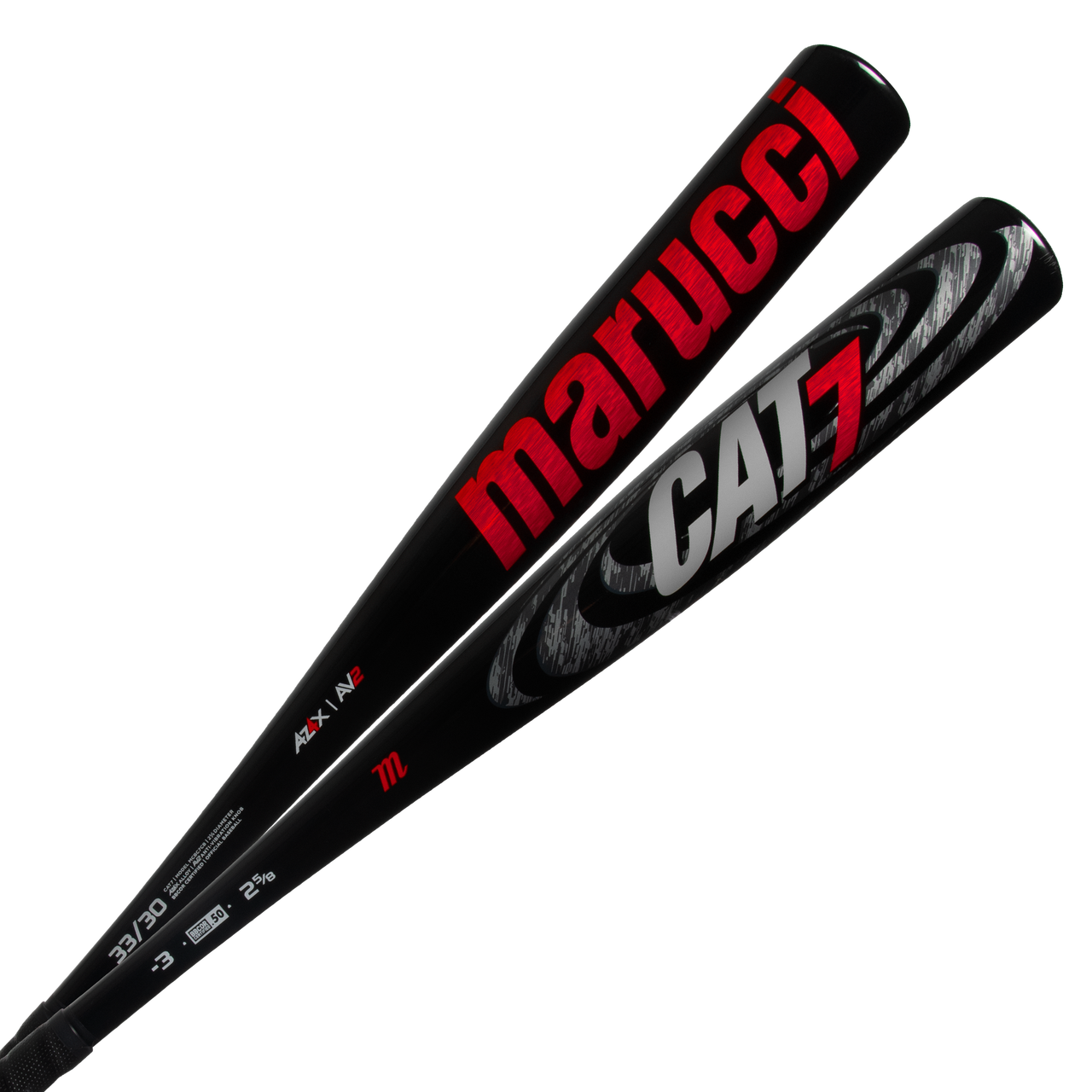 2020 Marucci CAT7 (CAT 7) Black Alloy BBCOR Baseball Bat, 3 Drop, 25/