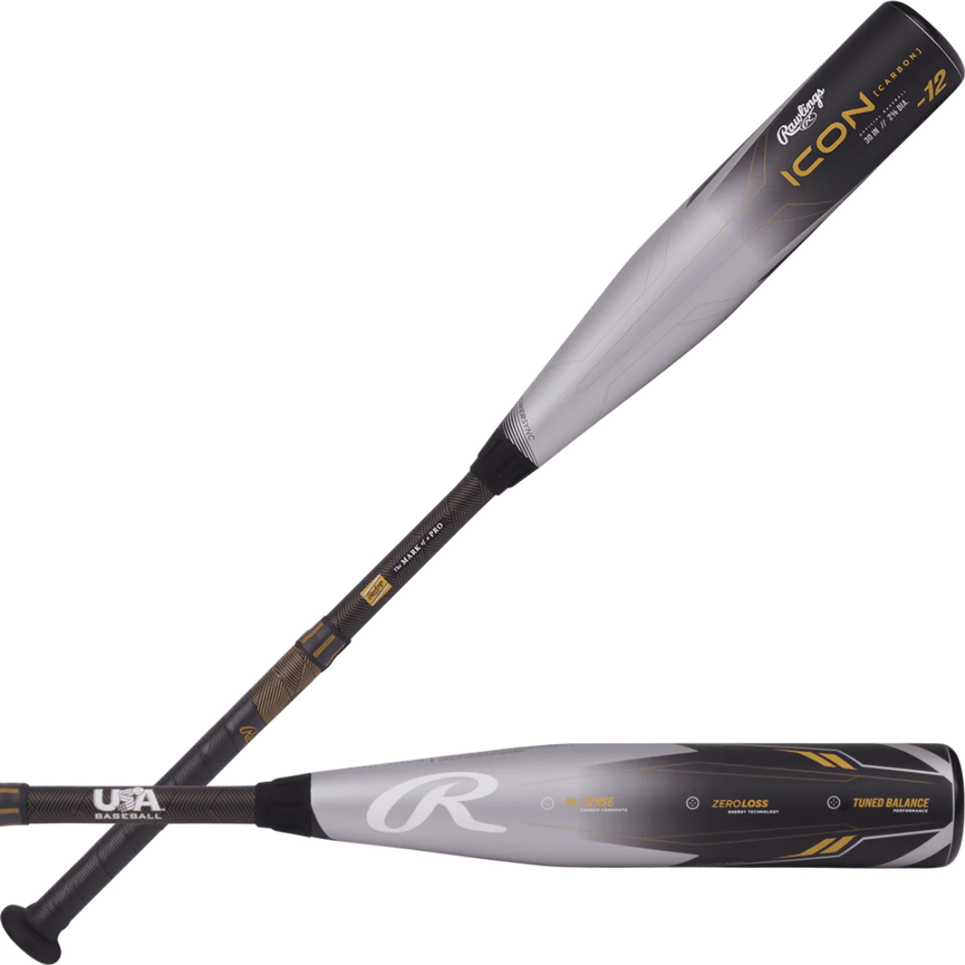 2024 Rawlings Icon Composite USSSA Baseball Bat, 8 Drop, 23/4 in