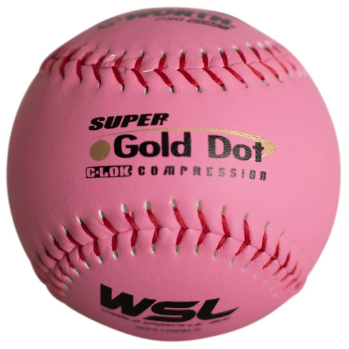 Worth Pink 12" WSL Super Green Dot 44/400 Slowpitch Softballs (Dozen), WPS12WSLC